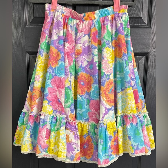 Partners Please by Malco Modes Dresses & Skirts - Vintage “Partners Please” Malco Modes Square Dancing Skirt. Vibrant Floral Sz L